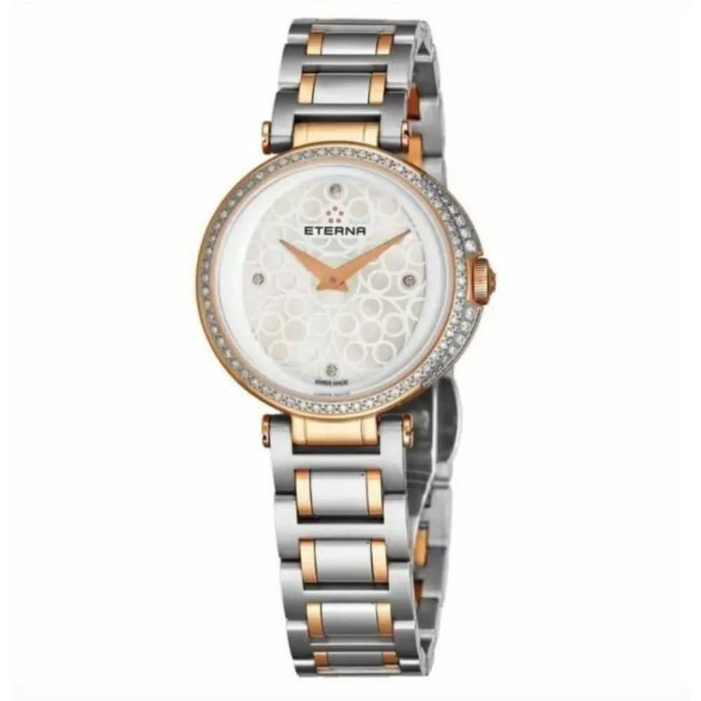 NWT ETERNA Grace Two Tone Rose Gold Mother Of Pearl Watch